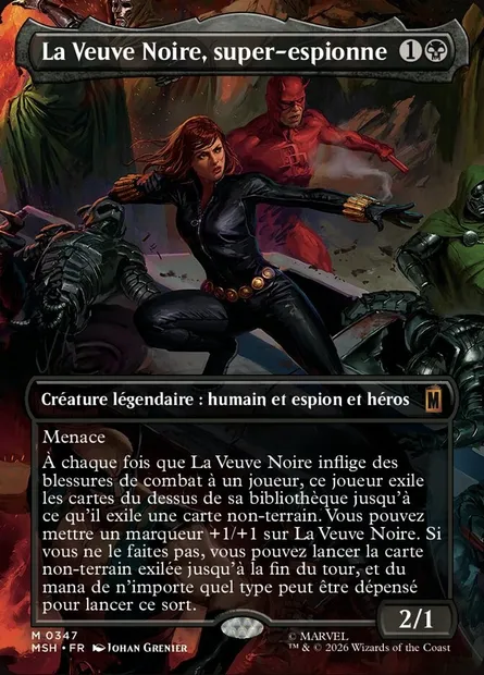 La Veuve Noire, super-espionne, carte Magic MSH 347 — extension Marvel Super Heroes