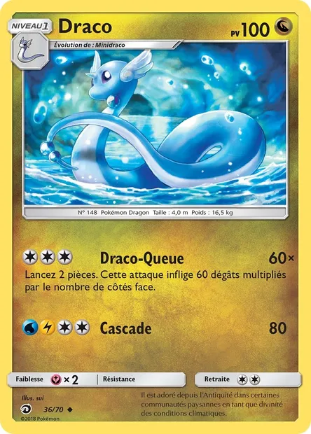 Draco, carte Pokémon DRM 36 — extension Majesté Des Dragons
