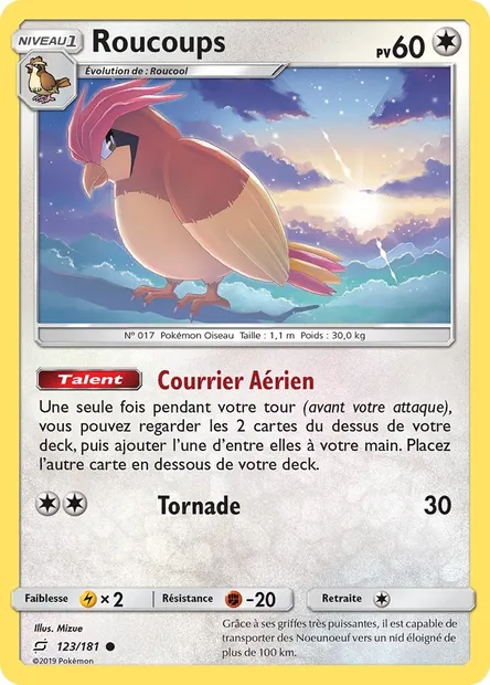 Roucoups, carte Pokémon TEU 123 — extension Duo de Choc