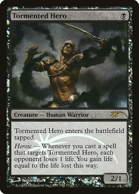 Tormented Hero, Magic card F14 5 — Friday Night Magic 2014 set