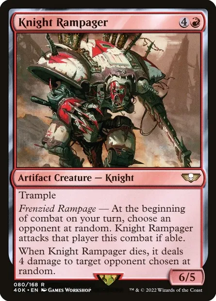 Knight Rampager, Magic card 40K 80 — Warhammer 40,000 Commander set