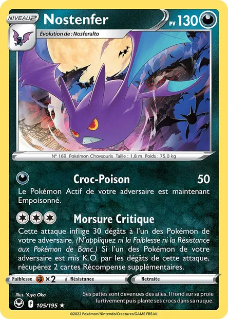 Nostenfer, carte Pokémon SIT 105 — extension Tempête Argentée