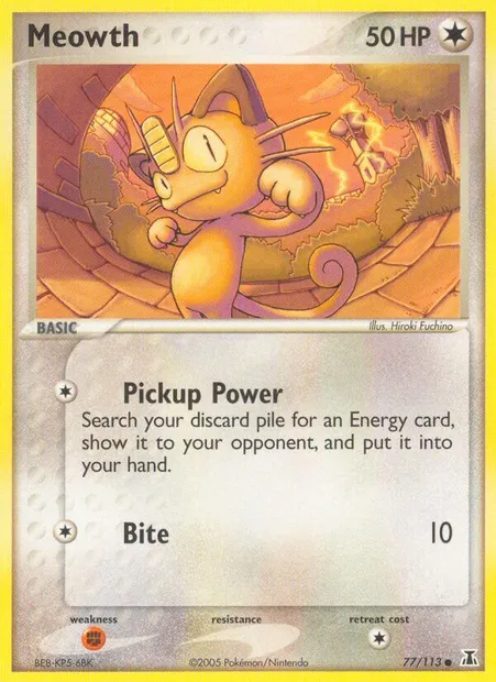Meowth, Pokémon card DS 77 — Delta Species set