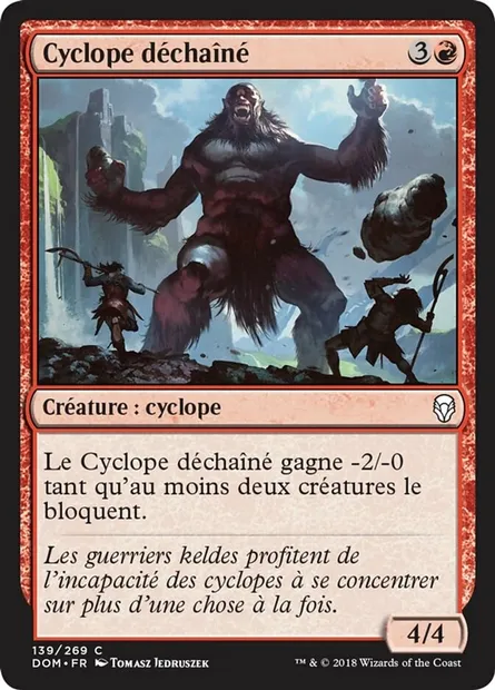 Cyclope déchaîné, carte Magic DOM 139 — extension Dominaria
