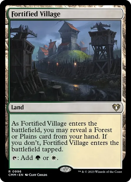 Fortified Village, Magic card CMM 996 — Commander Masters set