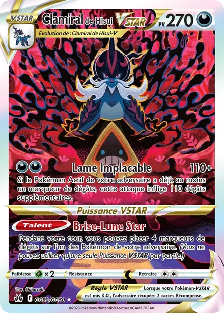 Clamiral de Hisui VSTAR, carte Pokémon CRZ GG52 — extension Zénith Suprême