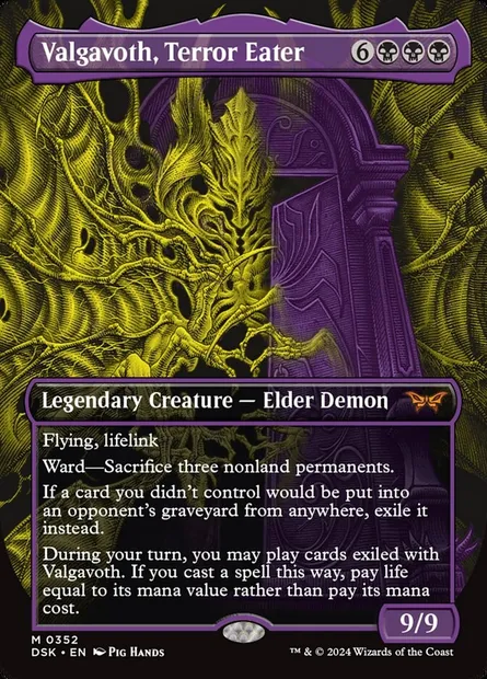 Valgavoth, Terror Eater, Magic card DSK 352 — Duskmourn: House of Horror set