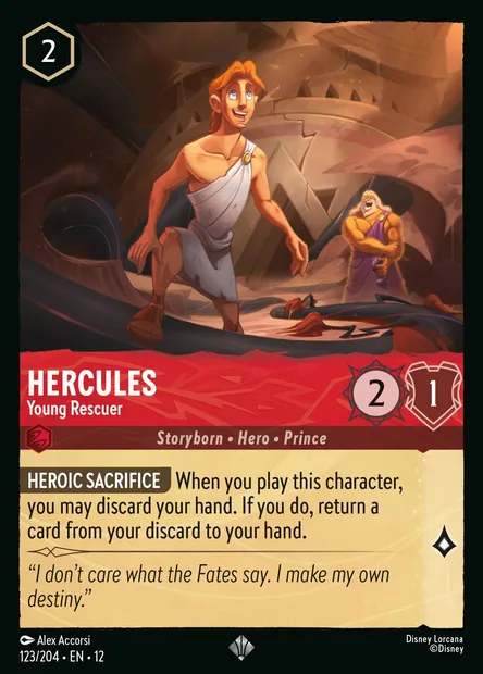 Hercules - Young Rescuer, Disney Lorcana card CH12-123 — Wilds Unknown set