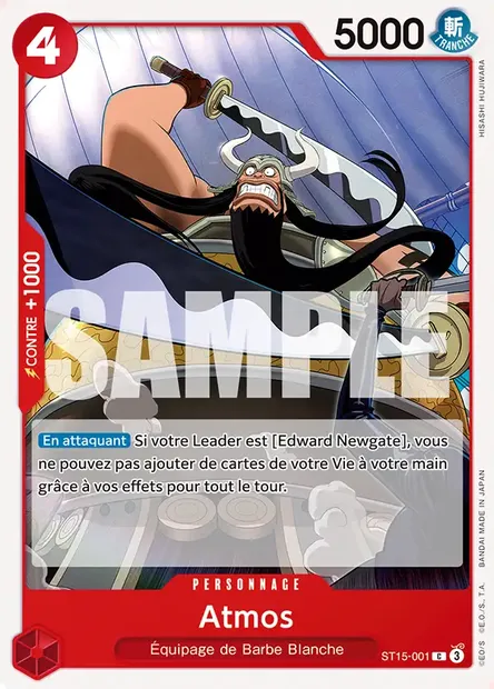 Atmos, carte One Piece ST15-001 — extension ROUGE Edward Newgate