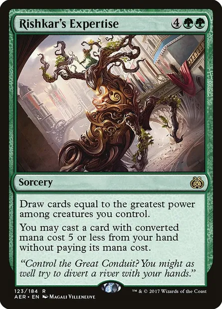 Rishkar's Expertise, Magic card AER 123 — Aether Revolt set