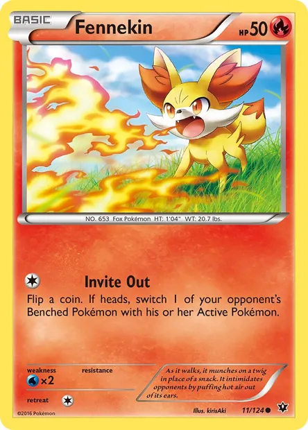 Fennekin, Pokémon card FCO 11 — Fates Collide set