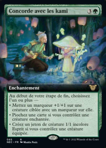Concorde avec les kami, carte Magic NEC 65 — extension Neon Dynasty Commander
