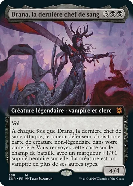 Drana, la dernière chef de sang, carte Magic ZNR 338 — extension Renaissance de Zendikar