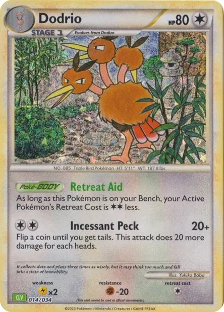 Dodrio, carte Pokémon CLV 014 — extension Pokémon TCG Classic: Venusaur & Lugia ex Deck