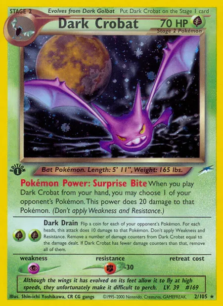 Dark Crobat, Pokémon card NDE 2 — Neo Destiny set