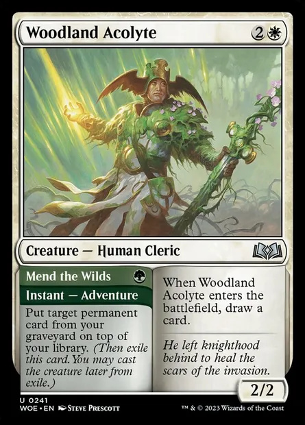 Woodland Acolyte // Mend the Wilds, Magic card WOE 241 — Wilds of Eldraine set