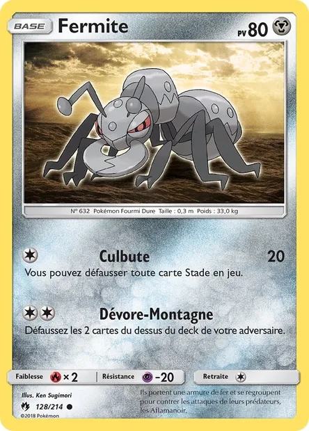 Fermite, carte Pokémon LOT 128 — extension Tonnerre Perdu