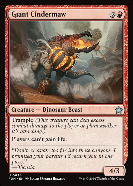 Giant Cindermaw, Magic card FDN 624 — Foundations set