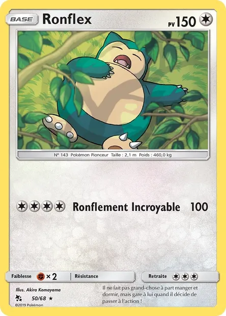 Ronflex, carte Pokémon HIF 50 — extension Destinées Occultes