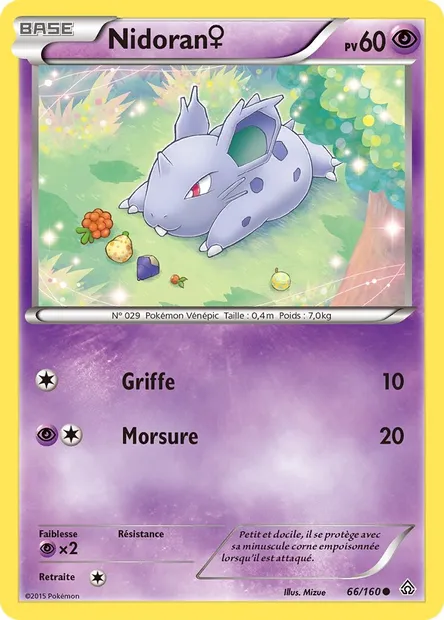 Nidoran♀, carte Pokémon PRC 66 — extension Primo-Choc
