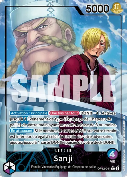 Sanji, carte One Piece OP12-041 — extension L'HÉRITAGE DU MAÎTRE
