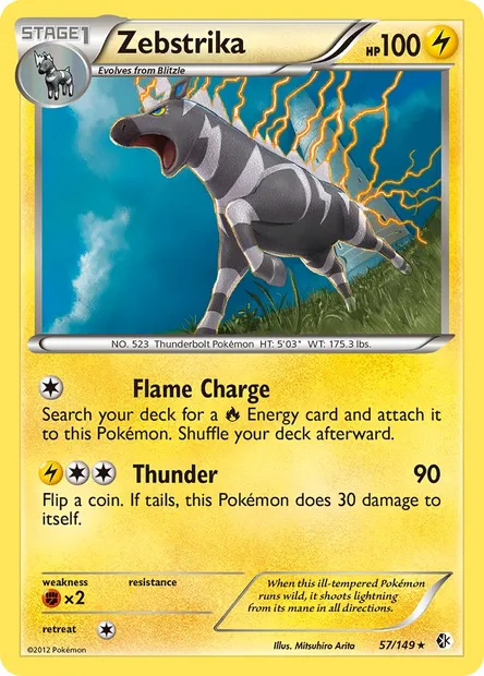Zebstrika, Pokémon card BCR 57 — Boundaries Crossed set