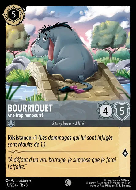 Bourriquet - Âne trop rembourré, carte Disney Lorcana CH3-172 — extension Les Terres d'Encres