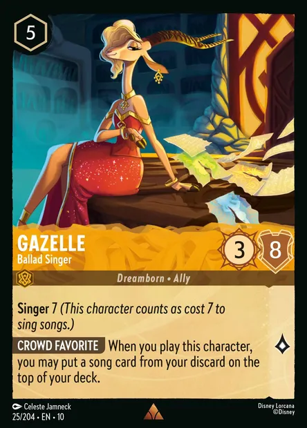 Gazelle - Ballad Singer, Disney Lorcana card CH10-025 — Whispers in the Well set