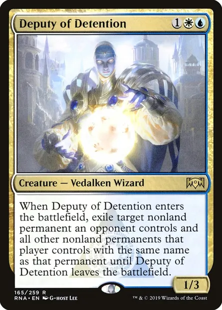 Deputy of Detention, Magic card RNA 165 — Ravnica Allegiance set