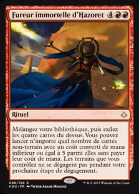 Fureur immortelle d'Hazoret, carte Magic HOU 96 — extension L’âge de la destruction