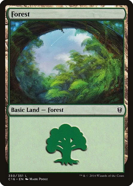 Forest, Magic card C16 350 — Commander 2016 set