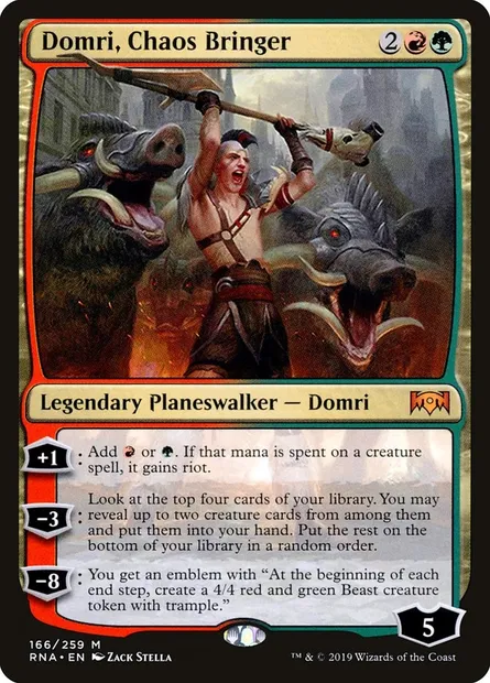 Domri, Chaos Bringer, Magic card RNA 166 — Ravnica Allegiance set