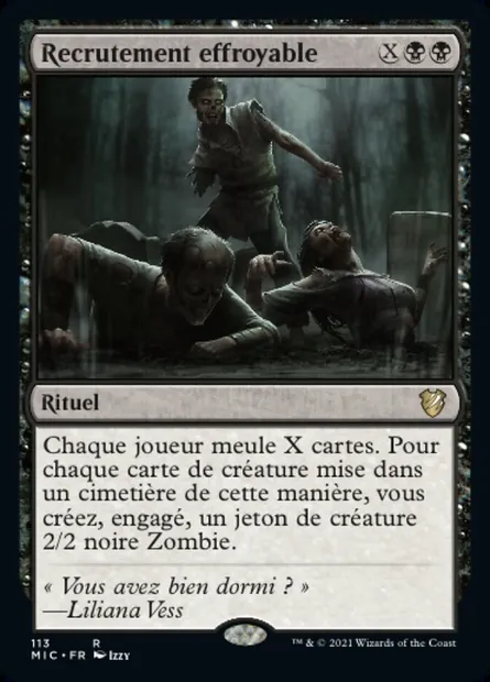 Recrutement effroyable, carte Magic MIC 113 — extension Midnight Hunt Commander