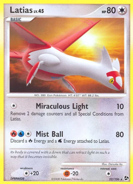 Latias, Pokémon card GE 22 — Great Encounters set