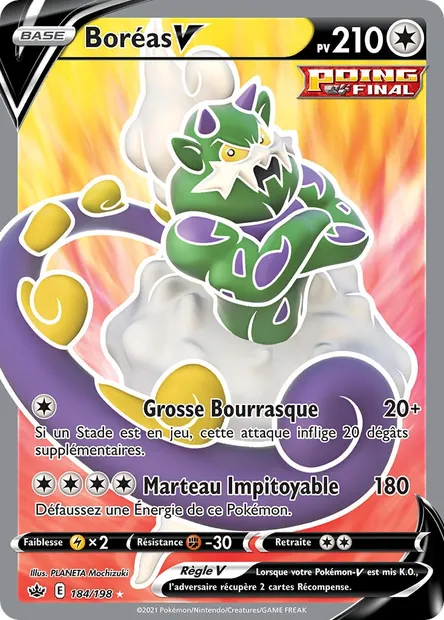 Boréas V, carte Pokémon CRE 184 — extension Règne de Glace
