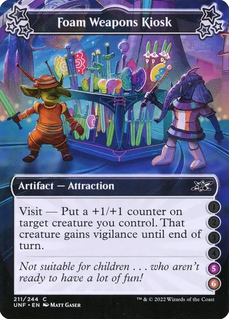 Foam Weapons Kiosk, Magic card UNF 211d — Unfinity set