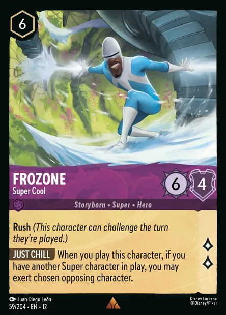 Frozone - Super Cool, Disney Lorcana card CH12-059 — Wilds Unknown set