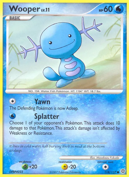 Wooper, Pokémon card SW 118 — Secret Wonders set