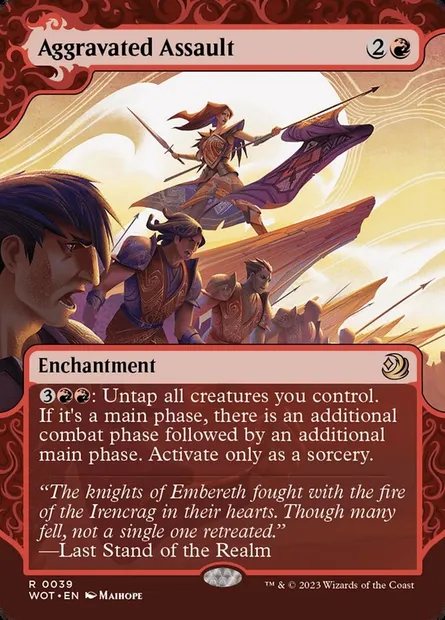 Aggravated Assault, Magic card WOT 39 — Wilds of Eldraine: Enchanting Tales set
