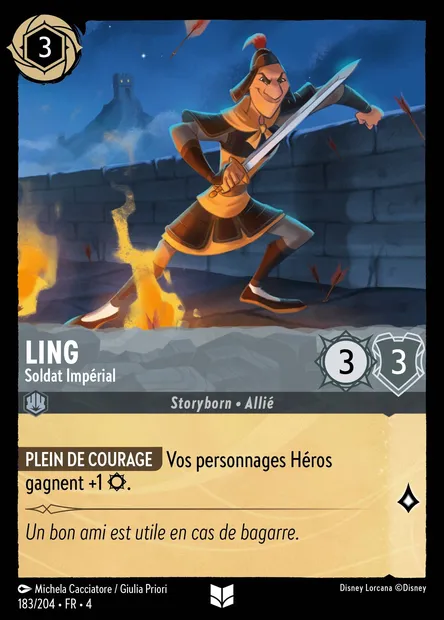 Ling - Soldat Impérial, carte Disney Lorcana CH4-183 — extension Le Retour d'Ursula
