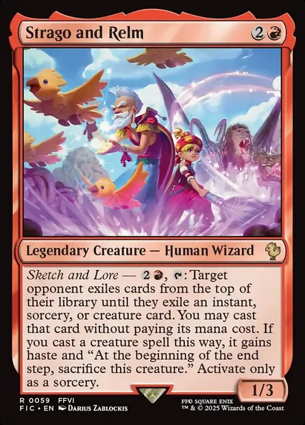 Strago and Relm, Magic card FIC 59 — Final Fantasy Commander set