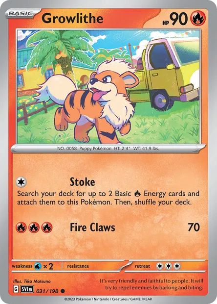 Growlithe, Pokémon card SVI 031 — Scarlet & Violet set