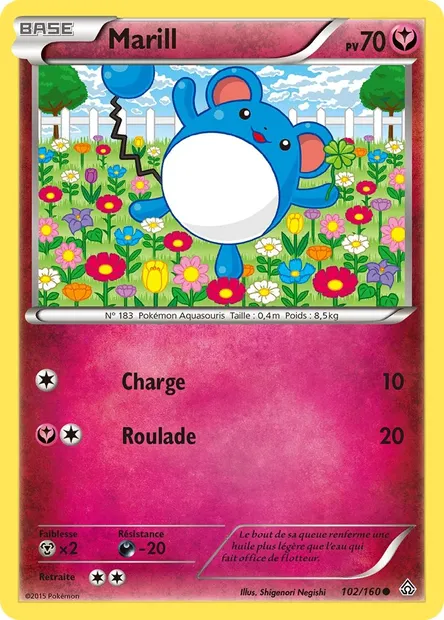 Marill, carte Pokémon PRC 102 — extension Primo-Choc