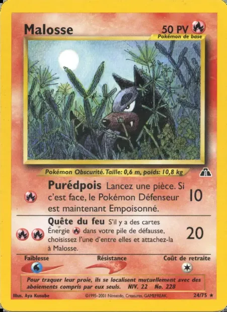 Malosse, carte Pokémon ND 24 — extension Neo Discovery