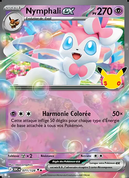 Nymphali-ex, carte Pokémon 30C 071 — extension 30ᵉ Anniversaire