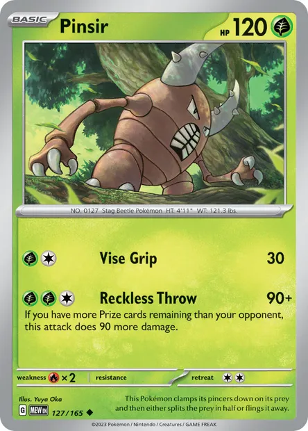 Pinsir, Pokémon card MEW 127 — 151 set