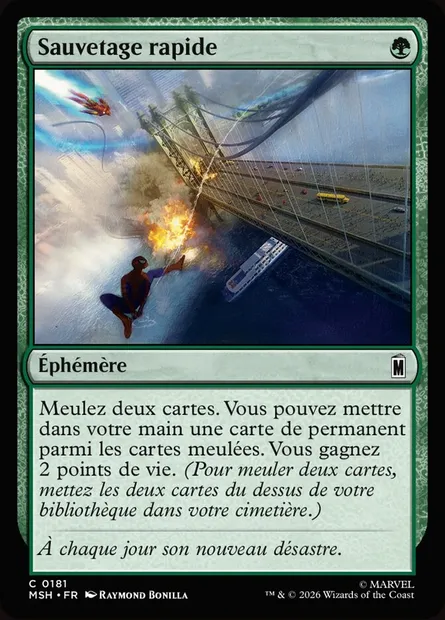 Sauvetage rapide, carte Magic MSH 181 — extension Marvel Super Heroes