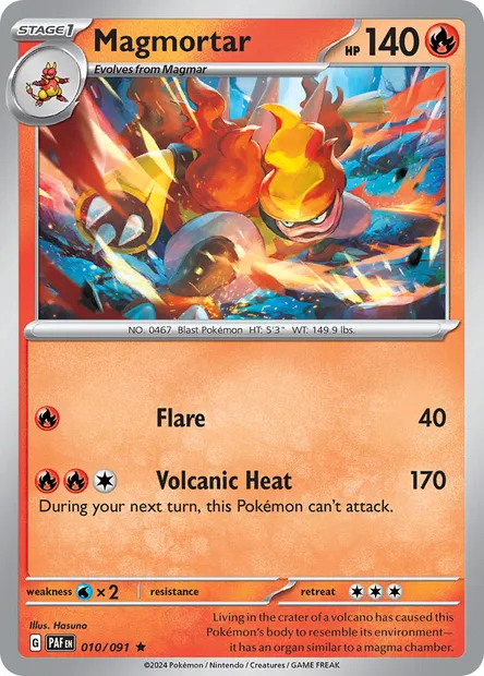 Magmortar, Pokémon card PAF 010 — Paldean Fates set