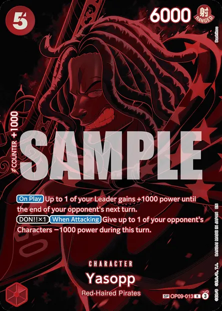 Yasopp, One Piece card OP09-013 — EMPERORS IN THE NEW WORLD set