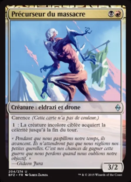 Précurseur du massacre, carte Magic BFZ 204 — extension La bataille de Zendikar